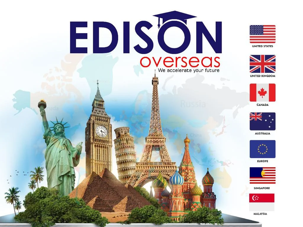 Consultant discussing options with a student at Edison Overseas.